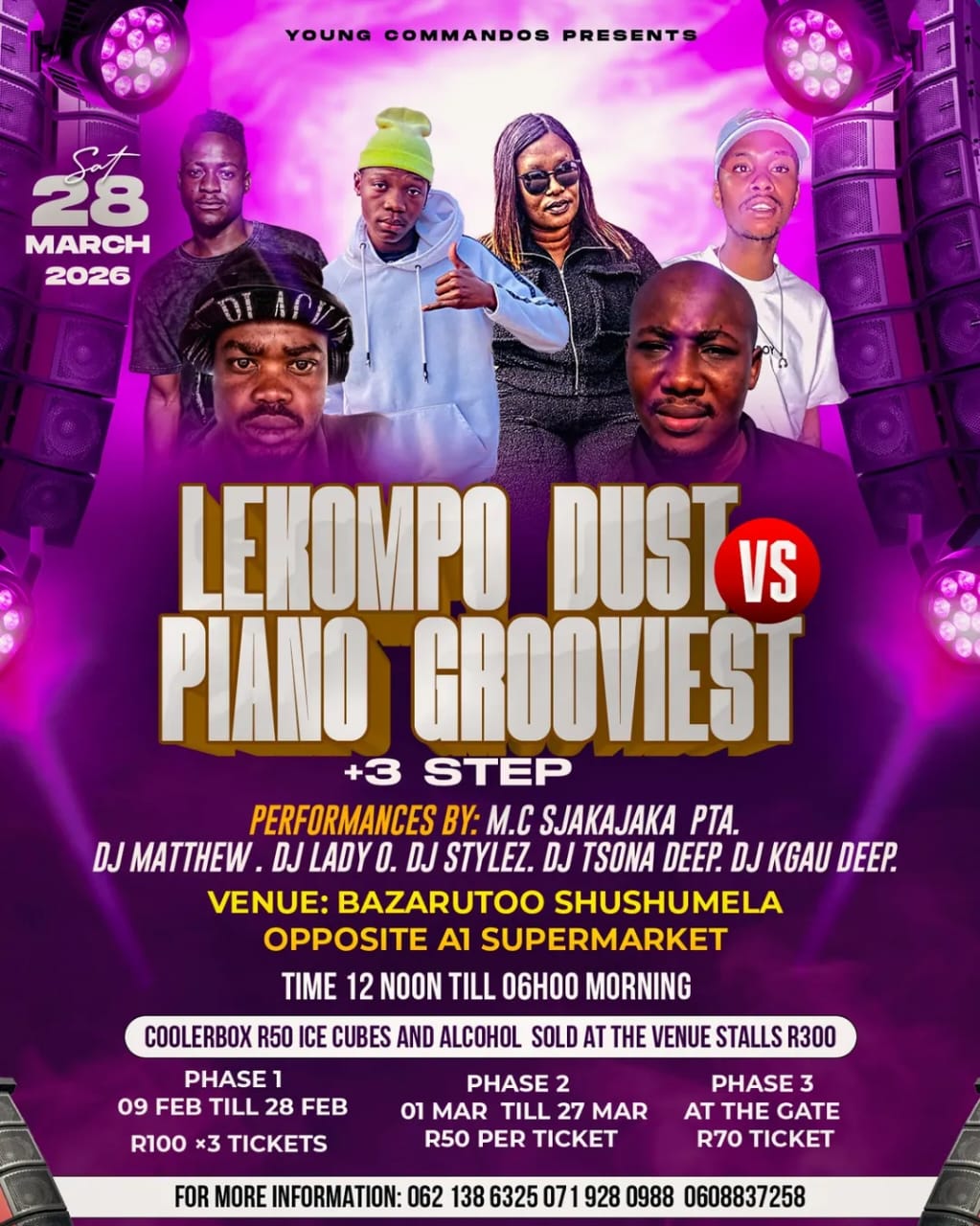 Event poster for Lekompo Dust vs Piano Grooviest