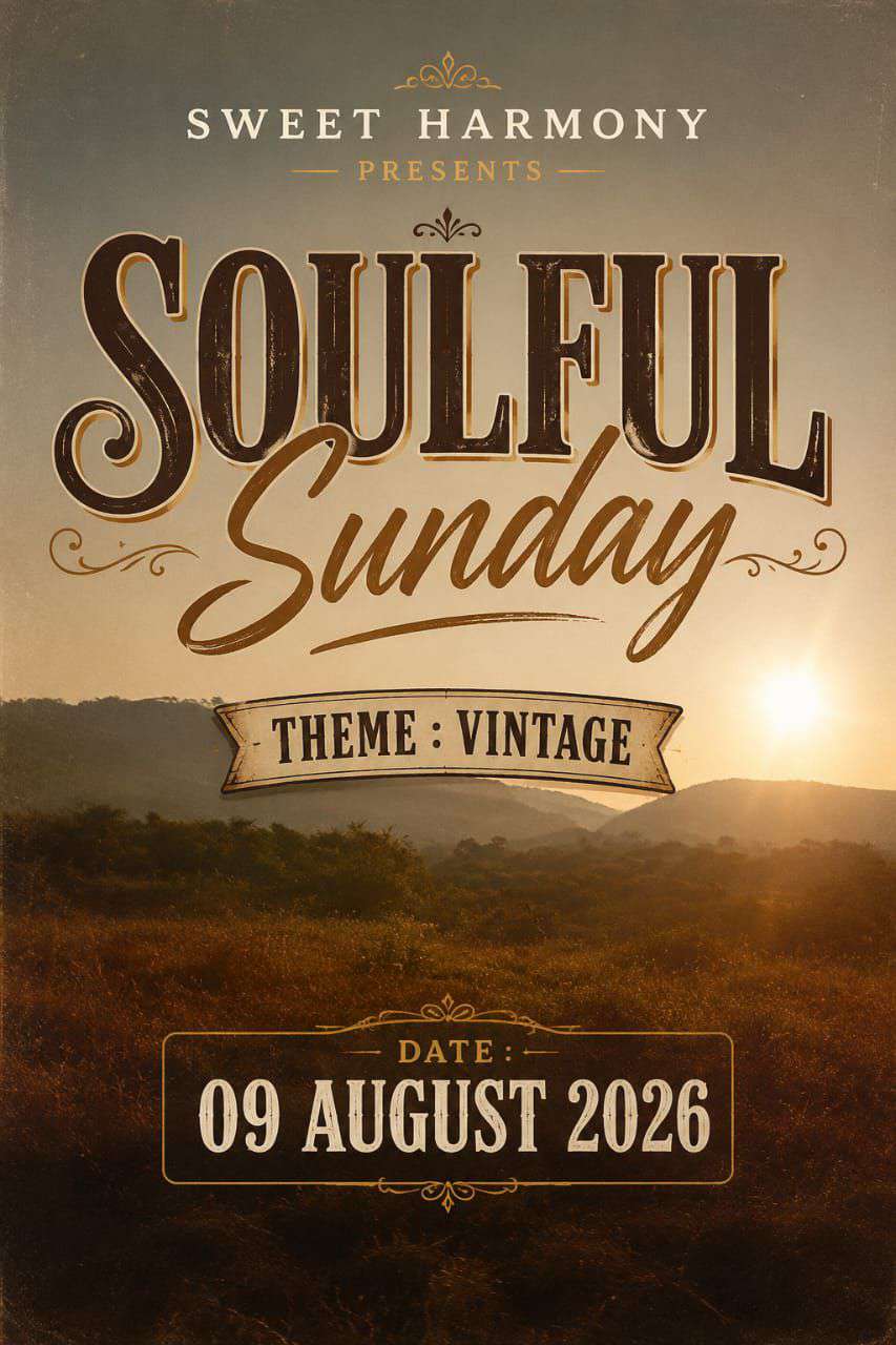 Event poster for Sweet Harmony Soulful Sunday